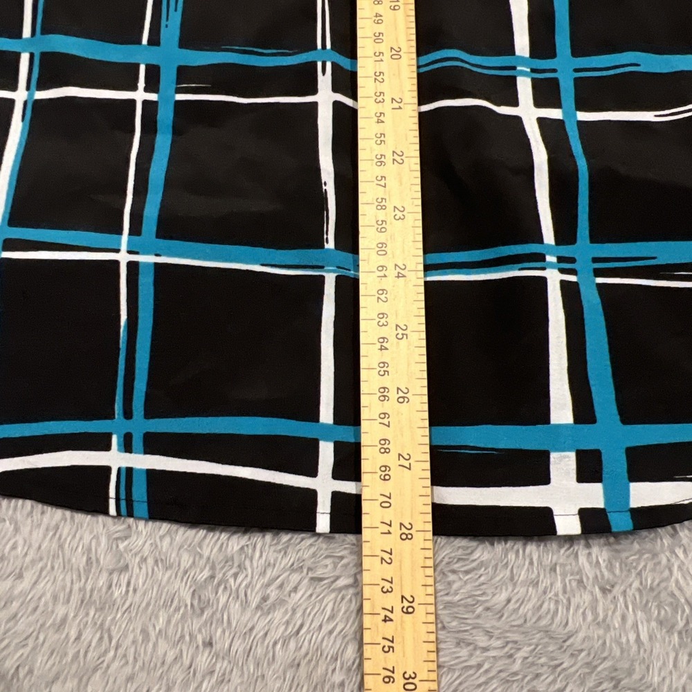 AVENUE Top Button 3/4 Sleeve Roll Tab Geometric Check‎ Women's 14/16 - Picture 8 of 13
